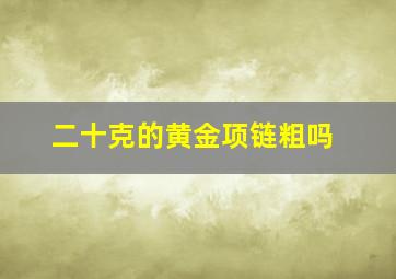 二十克的黄金项链粗吗