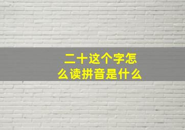 二十这个字怎么读拼音是什么