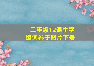 二年级12课生字组词卷子图片下册