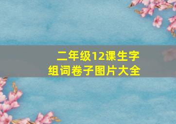 二年级12课生字组词卷子图片大全