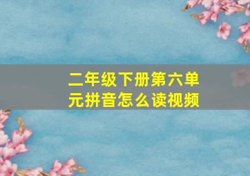 二年级下册第六单元拼音怎么读视频