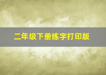 二年级下册练字打印版