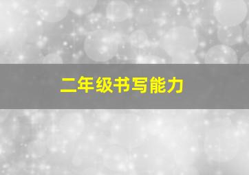 二年级书写能力