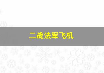 二战法军飞机