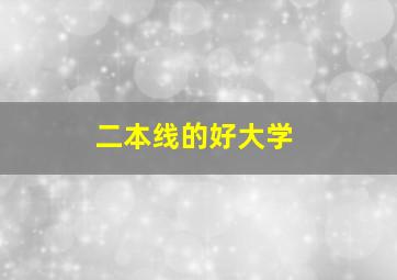 二本线的好大学