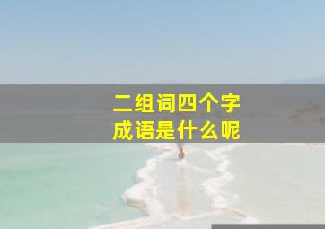 二组词四个字成语是什么呢