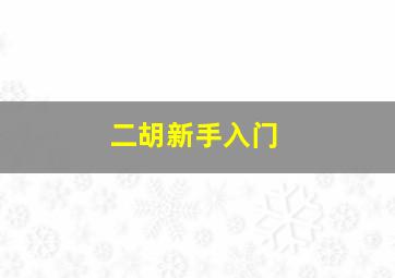 二胡新手入门