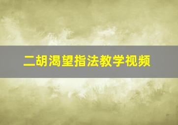 二胡渴望指法教学视频