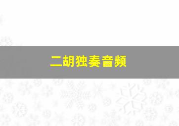 二胡独奏音频