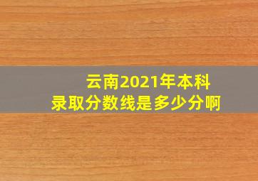 云南2021年本科录取分数线是多少分啊