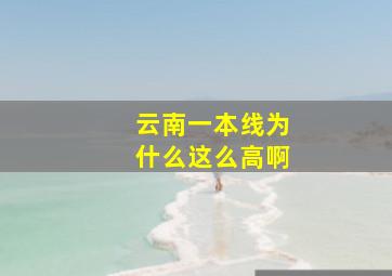 云南一本线为什么这么高啊