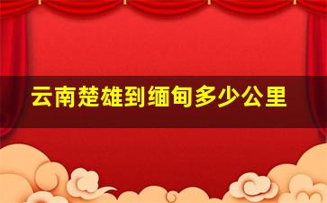 云南楚雄到缅甸多少公里