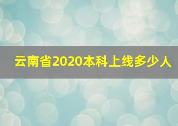 云南省2020本科上线多少人