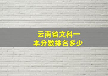 云南省文科一本分数排名多少