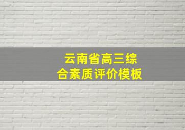 云南省高三综合素质评价模板