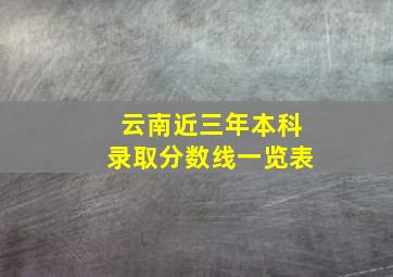 云南近三年本科录取分数线一览表