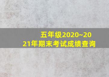 五年级2020~2021年期末考试成绩查询