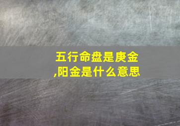 五行命盘是庚金,阳金是什么意思