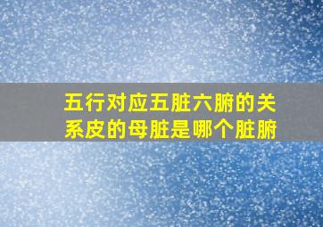 五行对应五脏六腑的关系皮的母脏是哪个脏腑