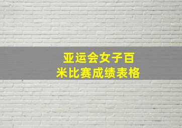 亚运会女子百米比赛成绩表格