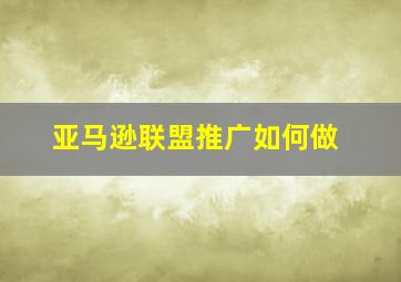 亚马逊联盟推广如何做