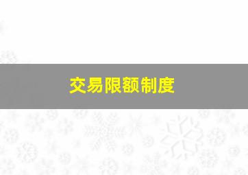 交易限额制度