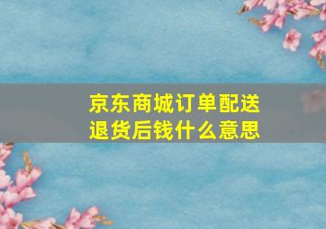 京东商城订单配送退货后钱什么意思