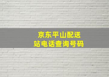 京东平山配送站电话查询号码