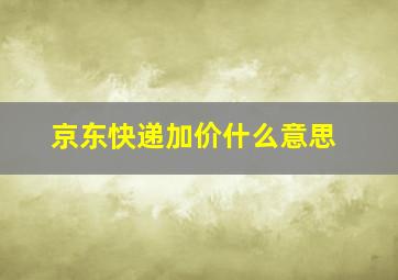 京东快递加价什么意思