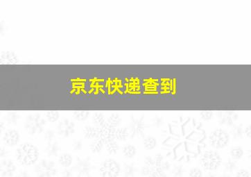 京东快递查到