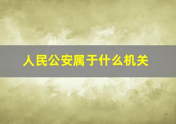 人民公安属于什么机关