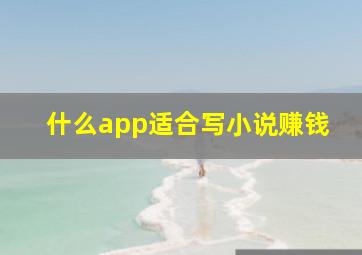 什么app适合写小说赚钱