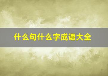 什么句什么字成语大全