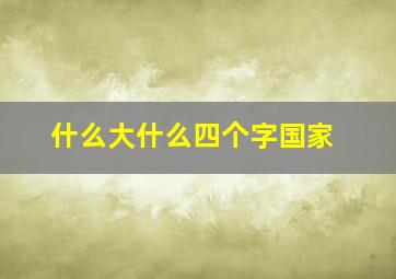 什么大什么四个字国家