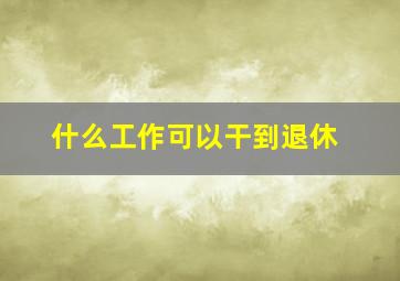 什么工作可以干到退休