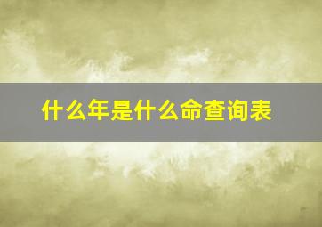 什么年是什么命查询表