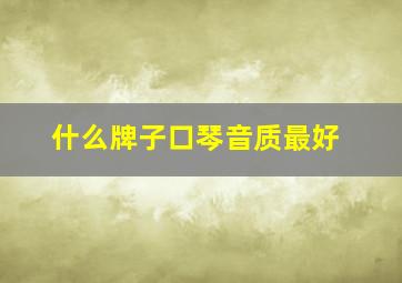 什么牌子口琴音质最好