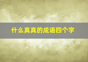 什么真真的成语四个字