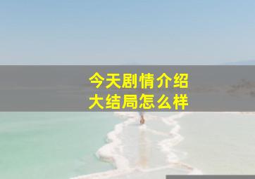 今天剧情介绍大结局怎么样