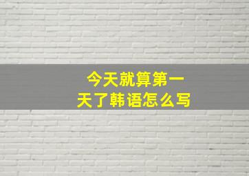 今天就算第一天了韩语怎么写