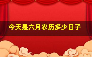 今天是六月农历多少日子