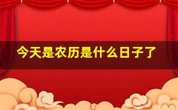 今天是农历是什么日子了