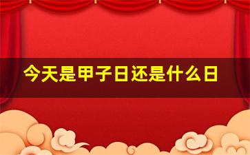 今天是甲子日还是什么日