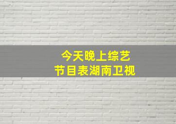 今天晚上综艺节目表湖南卫视