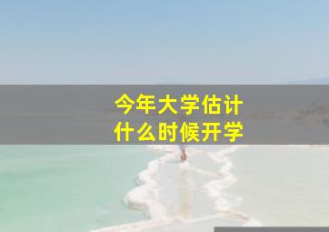 今年大学估计什么时候开学