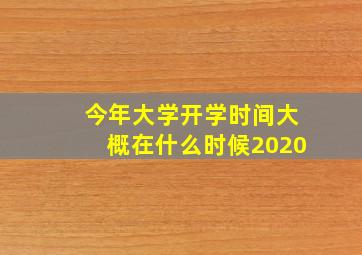 今年大学开学时间大概在什么时候2020