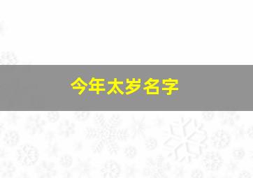 今年太岁名字