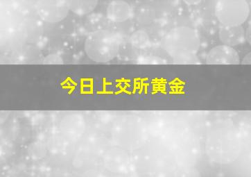 今日上交所黄金