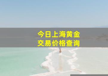 今日上海黄金交易价格查询