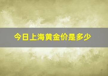 今日上海黄金价是多少